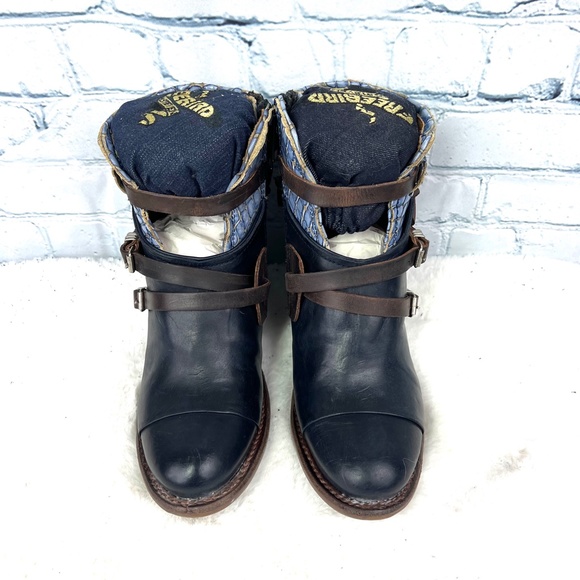 🚫SOLD! NIB/NWT($295)🤩 |•FREEBIRD🦅BY STEVEN•| CRUE Navy Multi Strappy Wrap Boo - Picture 4 of 16